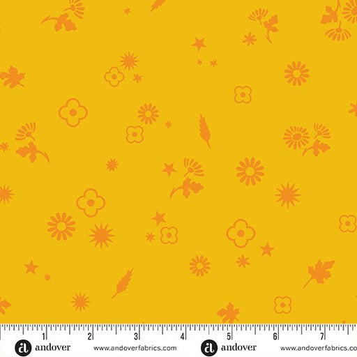 Postmark by Alison Glass- Margin A-1129-Y Daffodil- Half Yard- April 2024 - Modern Fabric Shoppe