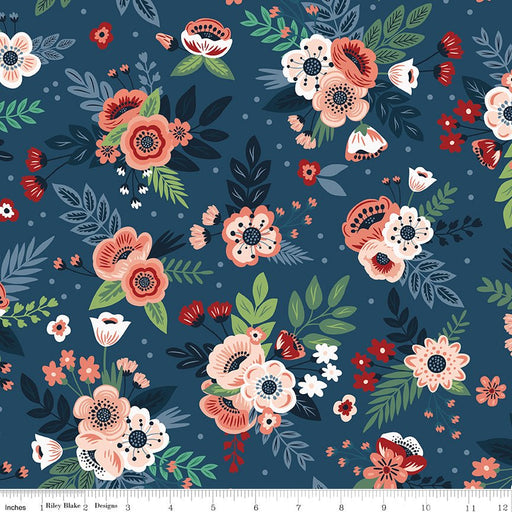 PRE - Order A Spoonful Of Sugar by Jennifer Long - Cloud Floral C17081 - NIGHT - Half Yard February 2026 - Modern Fabric Shoppe