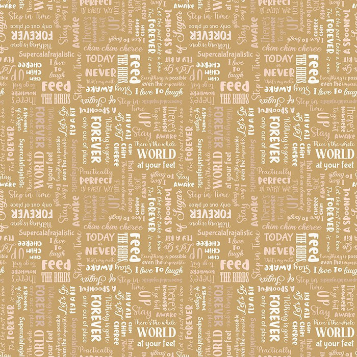 PRE - Order A Spoonful Of Sugar by Jennifer Long - Storybook C17085 - GOLD - Half Yard February 2026 - Modern Fabric Shoppe