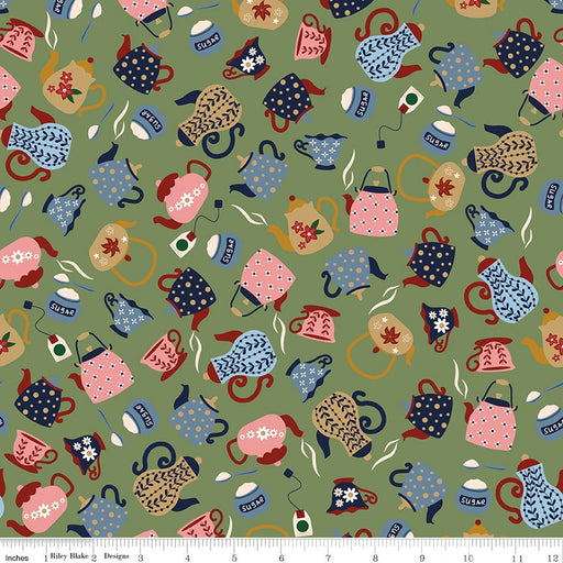 PRE - Order A Spoonful Of Sugar by Jennifer Long - Sugar and Tea C17082 - GREEN - Half Yard February 2026 - Modern Fabric Shoppe