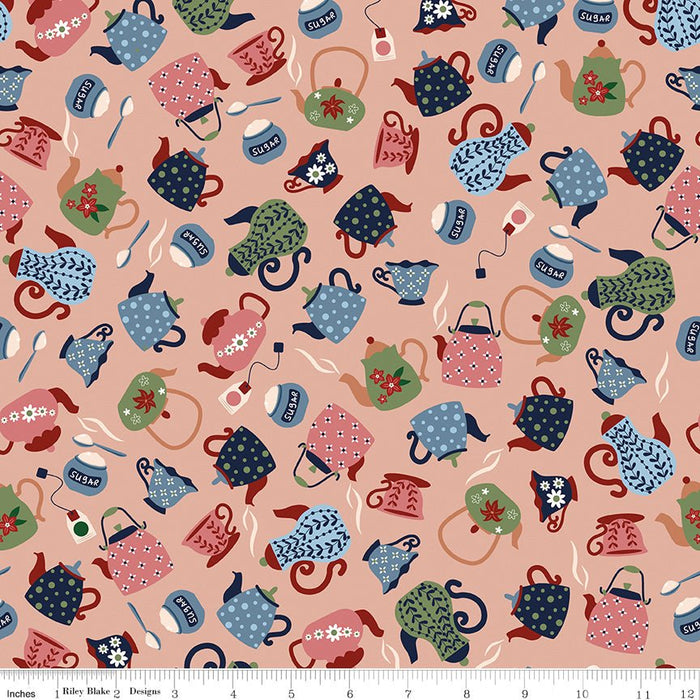 PRE - Order A Spoonful Of Sugar by Jennifer Long - Sugar and Tea C17082 - PEACH - Half Yard February 2026 - Modern Fabric Shoppe