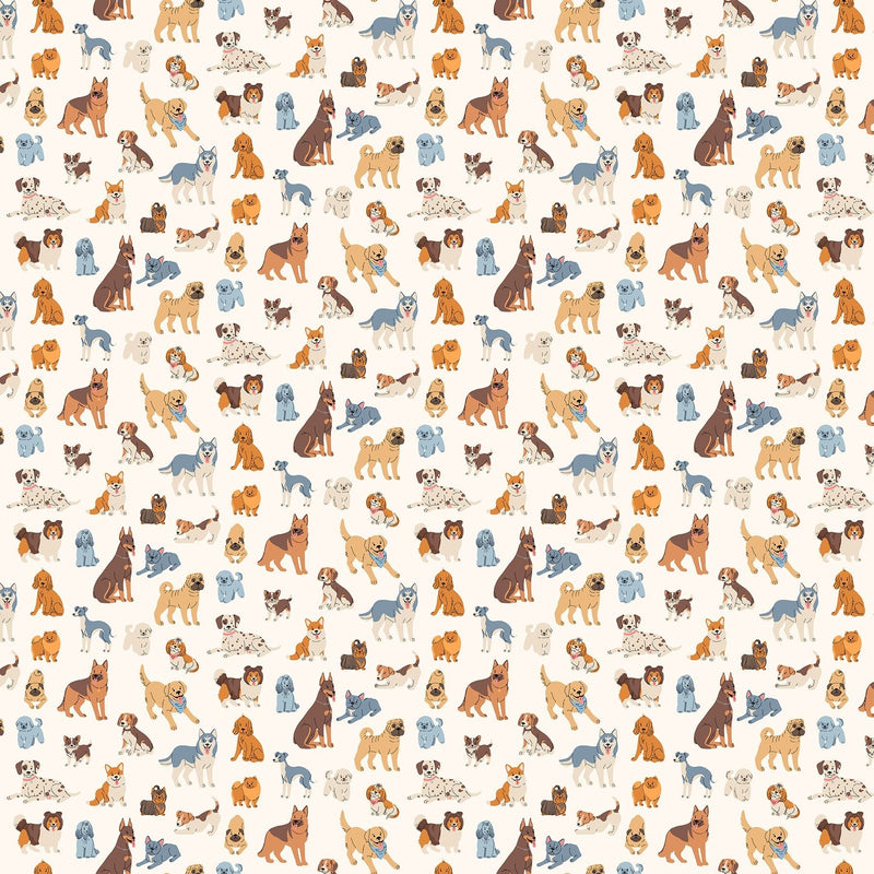 PRE - Order Always By My Side by Figo Studio - Dogs 91326 - 11 Cream - Half Yard - August 2026 - Modern Fabric Shoppe
