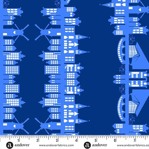 PRE - Order Amsterdam by Libs Elliott - 9 Streets A - 1689 - B Cobalt - Half Yard - November 2025 - Modern Fabric Shoppe