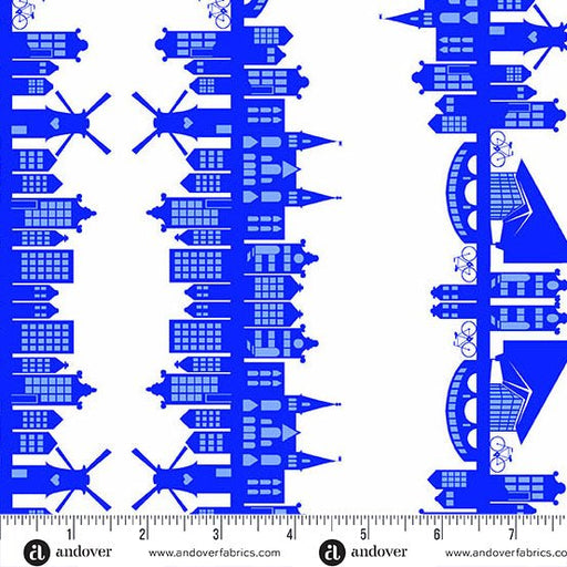 PRE - Order Amsterdam by Libs Elliott - 9 Streets A - 1689 - B1 Delftware - Half Yard - November 2025 - Modern Fabric Shoppe