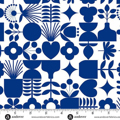 PRE - Order Amsterdam by Libs Elliott - Cityscapes A - 1688 - B Cobalt - Half Yard - November 2025 - Modern Fabric Shoppe