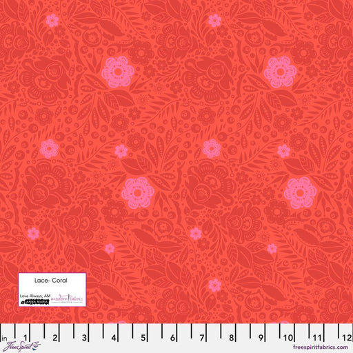 PRE-ORDER Anna Maria Horner Love Always AM- Lace PWAH132.CORAL- Half Yard- July 2023 - Modern Fabric Shoppe