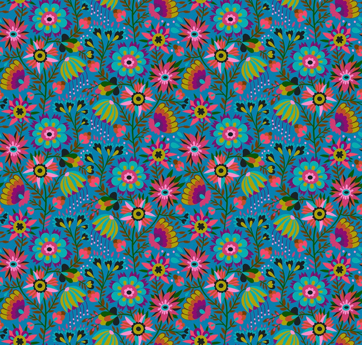 PRE - Order Anna Maria Textiles - Allegory - Charmed AMT142 - 42L Azul - Half Yard - December 2025 - Modern Fabric Shoppe