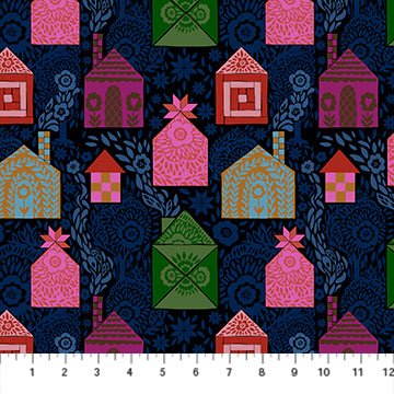 PRE - Order Anna Maria Textiles - Allegory - Storybook AMT146 - 49L Dark - Half Yard - December 2025 - Modern Fabric Shoppe