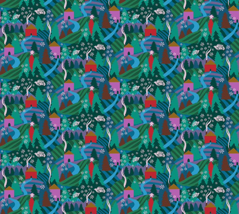 PRE - Order Anna Maria Textiles - Cozy Christmas - Flurry AMT161 - 75C Evening - Half Yard - April 2026 - Modern Fabric Shoppe