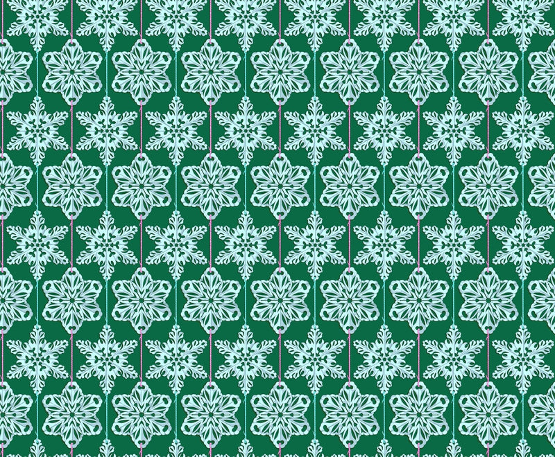 PRE - Order Anna Maria Textiles - Cozy Christmas - Paperflakes AMT162 - 74L Mint - Half Yard - April 2026 - Modern Fabric Shoppe