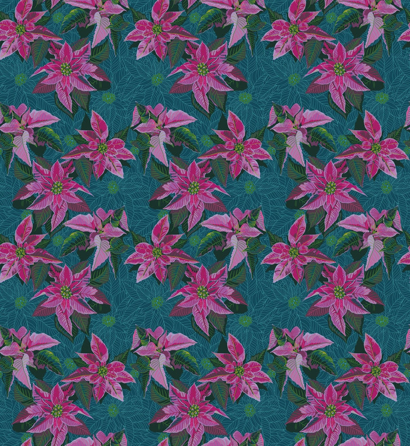 PRE - Order Anna Maria Textiles - Cozy Christmas - Poinsettia AMT166 - 74L Flourish - Half Yard - April 2026 - Modern Fabric Shoppe