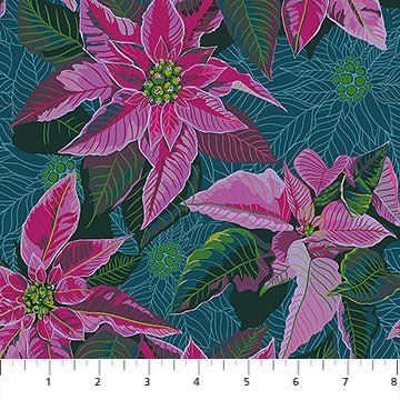 PRE - Order Anna Maria Textiles - Cozy Christmas - Poinsettia AMT166 - 74L Flourish - Half Yard - April 2026 - Modern Fabric Shoppe