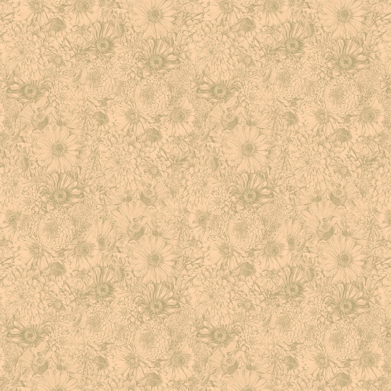 PRE-Order Anna Maria Textiles- Gentle Rendering- Bounty AMT206-53V Manila- Half Yard- April 2027 - Modern Fabric Shoppe