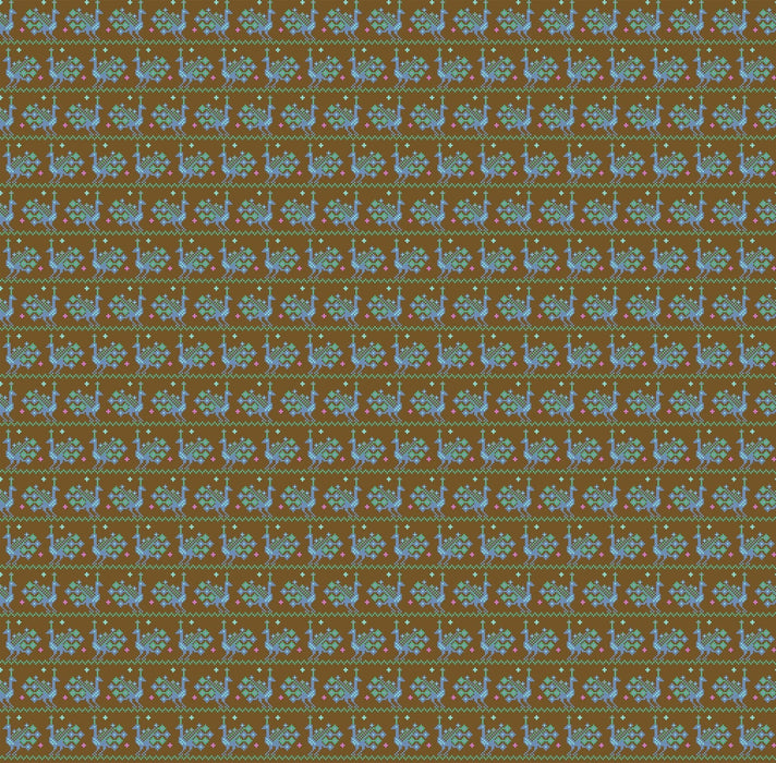PRE - Order Anna Maria Textiles - Heiress - Peacock AMT1014 - 36V Bark - Half Yard - July 2026 - Modern Fabric Shoppe
