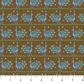 PRE - Order Anna Maria Textiles - Heiress - Peacock AMT1014 - 36V Bark - Half Yard - July 2026 - Modern Fabric Shoppe