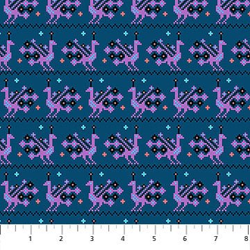 PRE - Order Anna Maria Textiles - Heiress - Peacock AMT1014 - 49L Midnight - Half Yard - July 2026 - Modern Fabric Shoppe