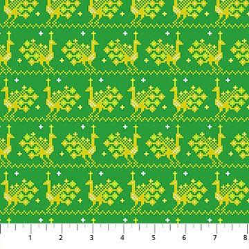 PRE - Order Anna Maria Textiles - Heiress - Peacock AMT1014 - 72C Grass - Half Yard - July 2026 - Modern Fabric Shoppe