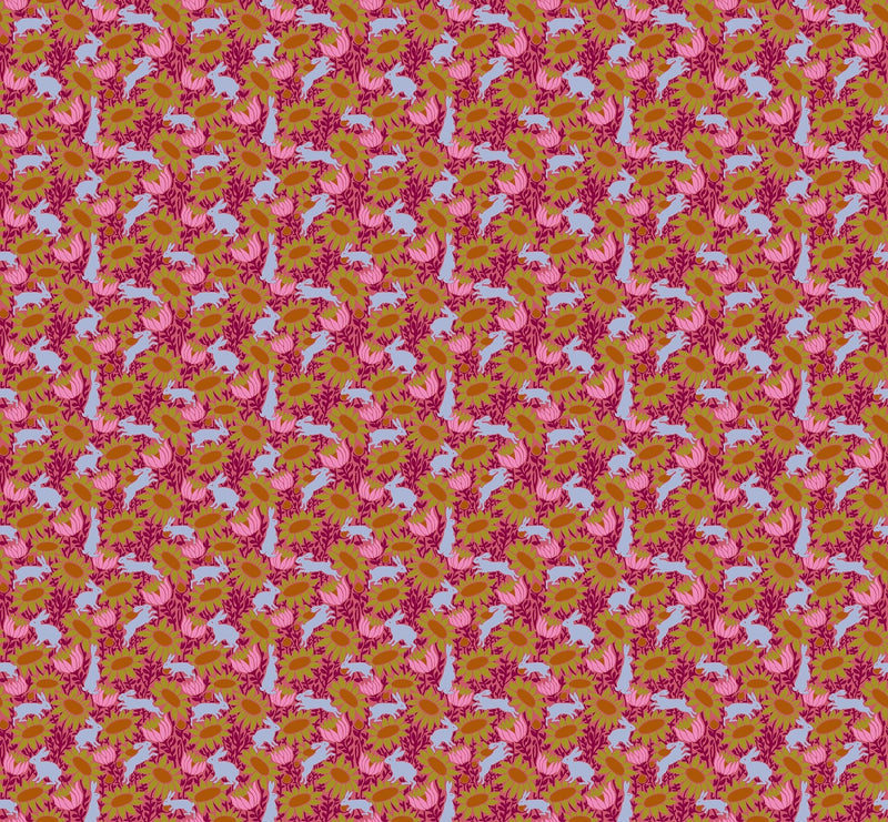 PRE - Order Anna Maria Textiles - Mosaic Menagerie - Chase AMT187 - 23L Strawberry - Half Yard - December 2026 - Modern Fabric Shoppe