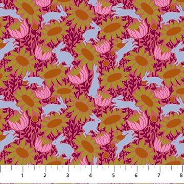 PRE - Order Anna Maria Textiles - Mosaic Menagerie - Chase AMT187 - 23L Strawberry - Half Yard - December 2026 - Modern Fabric Shoppe