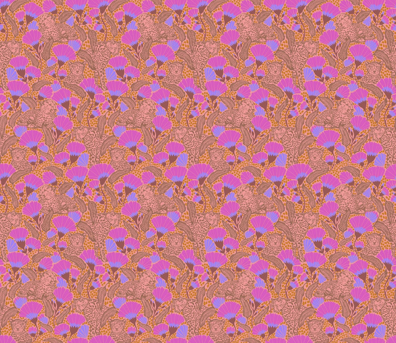 PRE - Order Anna Maria Textiles - Mosaic Menagerie - Cheetah Teeth AMT191 - 23L Coral - Half Yard - December 2026 - Modern Fabric Shoppe