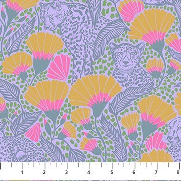 PRE - Order Anna Maria Textiles - Mosaic Menagerie - Cheetah Teeth AMT191 - 40C Periwinkle - Half Yard - December 2026 - Modern Fabric Shoppe
