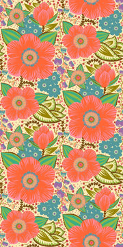 PRE - Order Anna Maria Textiles - Overdressed - Honorable Mention AMT149 - 12V Coral - Half Yard - January 2026 - Modern Fabric Shoppe