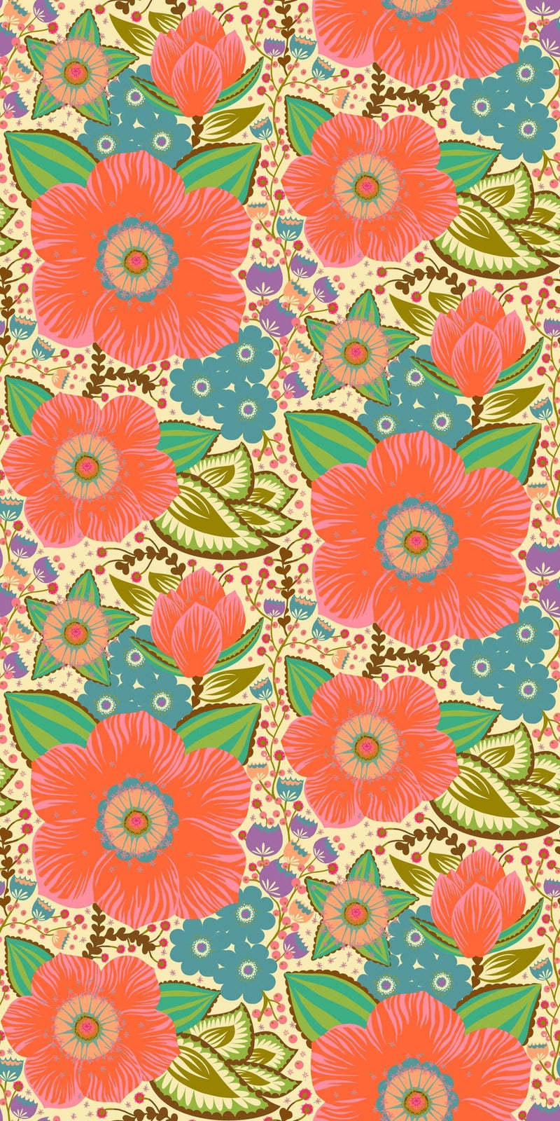 PRE - Order Anna Maria Textiles - Overdressed - Honorable Mention AMT149 - 12V Coral - Half Yard - January 2026 - Modern Fabric Shoppe