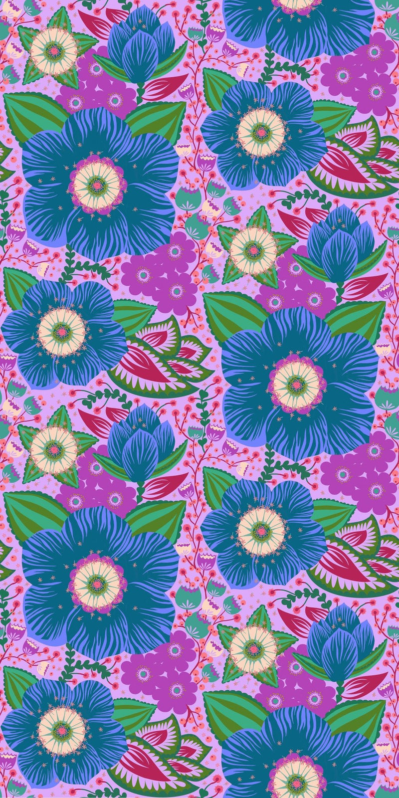 PRE - Order Anna Maria Textiles - Overdressed - Honorable Mention AMT149 - 83L Cobalt - Half Yard - January 2026 - Modern Fabric Shoppe