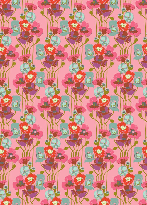 PRE - Order Anna Maria Textiles - Overdressed - Pouring Poppies AMT151 - 23V Haze - Half Yard - January 2026 - Modern Fabric Shoppe