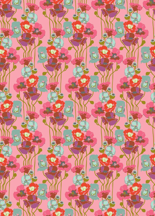 PRE - Order Anna Maria Textiles - Overdressed - Pouring Poppies AMT151 - 23V Haze - Half Yard - January 2026 - Modern Fabric Shoppe