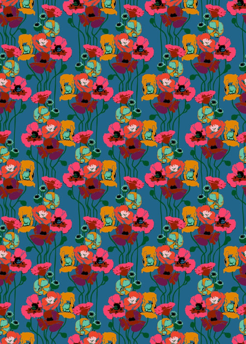 PRE - Order Anna Maria Textiles - Overdressed - Pouring Poppies AMT151 - 47L Paint - Half Yard - January 2026 - Modern Fabric Shoppe