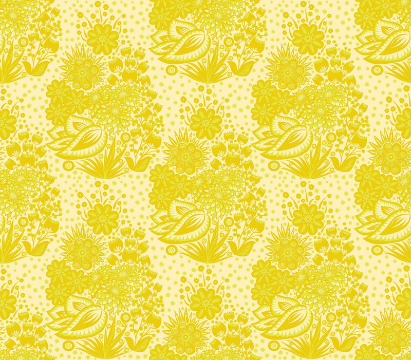 PRE - Order Anna Maria Textiles - Overdressed - Totem AMT152 - 52V Yellow - Half Yard - January 2026 - Modern Fabric Shoppe