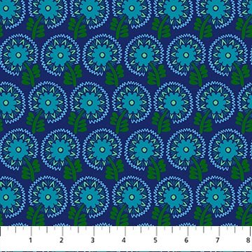 PRE - Order Anna Maria Textiles - Sunseekers - Dancers AMT193 - 47C Royal - Half Yard - January 2027 - Modern Fabric Shoppe