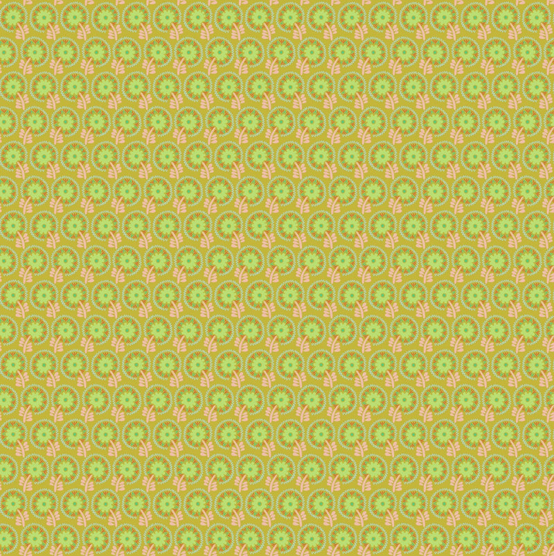 PRE - Order Anna Maria Textiles - Sunseekers - Dancers AMT193 - 71V Lime - Half Yard - January 2027 - Modern Fabric Shoppe