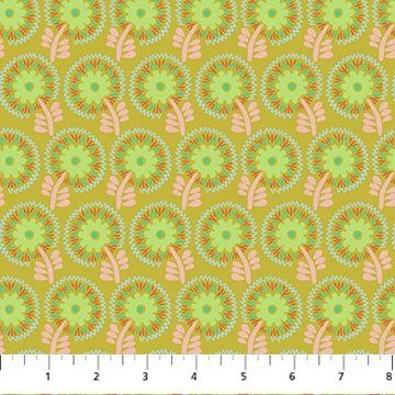 PRE - Order Anna Maria Textiles - Sunseekers - Dancers AMT193 - 71V Lime - Half Yard - January 2027 - Modern Fabric Shoppe