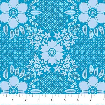 PRE - Order Anna Maria Textiles - Sunseekers - Embroidery AMT194 - 62C Cerulean - Half Yard - January 2027 - Modern Fabric Shoppe