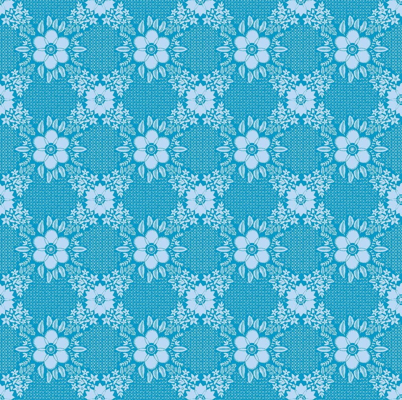 PRE - Order Anna Maria Textiles - Sunseekers - Embroidery AMT194 - 62C Cerulean - Half Yard - January 2027 - Modern Fabric Shoppe