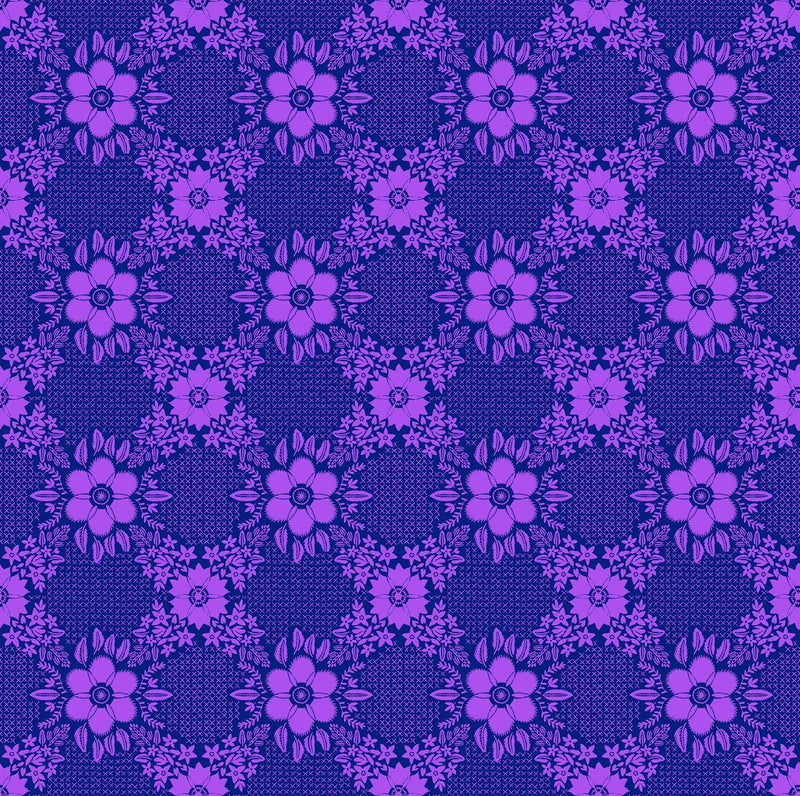 PRE - Order Anna Maria Textiles - Sunseekers - Embroidery AMT194 - 86L Grape - Half Yard - January 2027 - Modern Fabric Shoppe