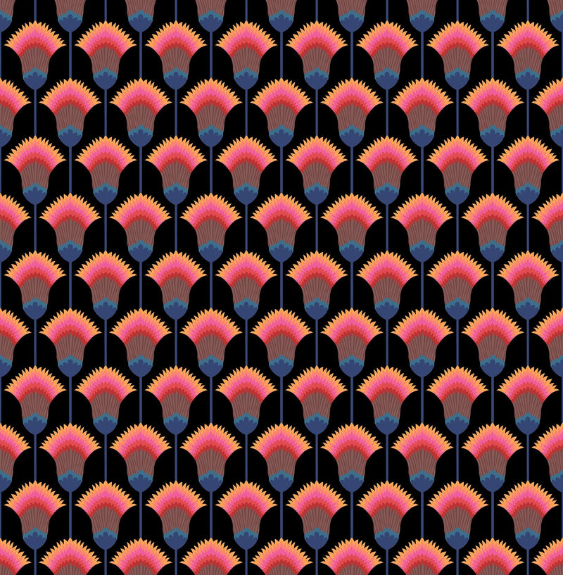 PRE - Order Anna Maria Textiles - Sunseekers - Feather Bloom AMT195 - 99L Midnight - Half Yard - January 2027 - Modern Fabric Shoppe