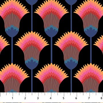 PRE - Order Anna Maria Textiles - Sunseekers - Feather Bloom AMT195 - 99L Midnight - Half Yard - January 2027 - Modern Fabric Shoppe