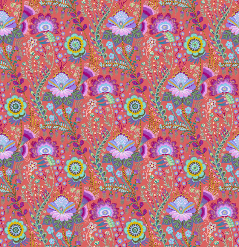 PRE - Order Anna Maria Textiles - Sunseekers - Seeking AMT197 - 56V Coral - Half Yard - January 2027 - Modern Fabric Shoppe