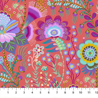 PRE - Order Anna Maria Textiles - Sunseekers - Seeking AMT197 - 56V Coral - Half Yard - January 2027 - Modern Fabric Shoppe