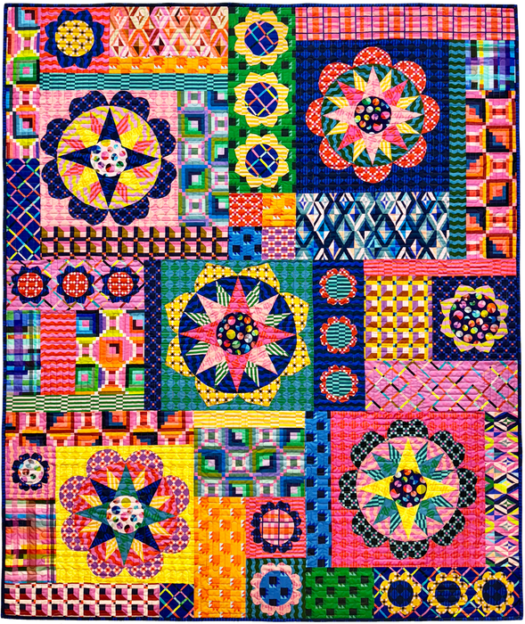 PRE - Order Annabel Wrigley - Off the Grid Quilt Kit featuring Happy Place - August 2026 - Modern Fabric Shoppe
