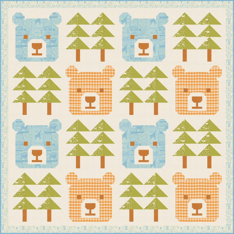 PRE - ORDER Baby Bear Quilt Kit featuring Animal Park Fun by Stacy Iest Hsu - January 2026 - Modern Fabric Shoppe