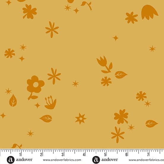 PRE-ORDER Birdie by Libs Elliott- Cut Flowers A-1134-Y Sunrise- Half Yard- June 2024 - Modern Fabric Shoppe