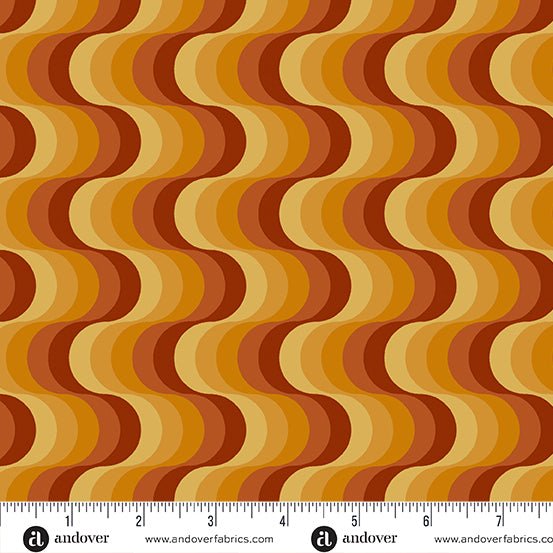 PRE-ORDER Birdie by Libs Elliott- Groove A-1136-O Lava- Half Yard- June 2024 - Modern Fabric Shoppe