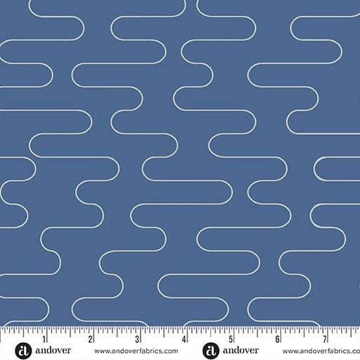 PRE-ORDER Birdie by Libs Elliott- Wobble Cloud A-1135-B Denim- Half Yard- June 2024 - Modern Fabric Shoppe