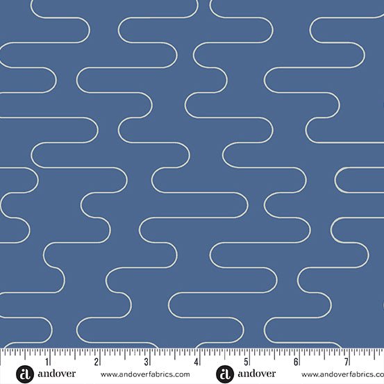 PRE-ORDER Birdie by Libs Elliott- Wobble Cloud A-1135-B Denim- Half Yard- June 2024 - Modern Fabric Shoppe