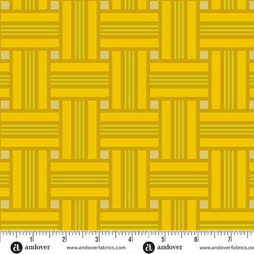 PRE - Order Camp Kitschy LaLa by Alison Glass - Lawn Chair A - 1717 - Y Lemon - Half Yard - October 2025 - Modern Fabric Shoppe