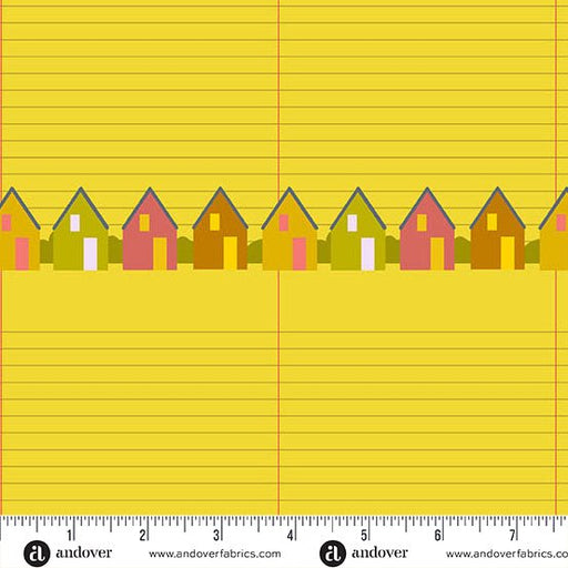 PRE - Order Camp Kitschy LaLa by Alison Glass - Pen Pal A - 1714 - Y Canary - Half Yard - October 2025 - Modern Fabric Shoppe